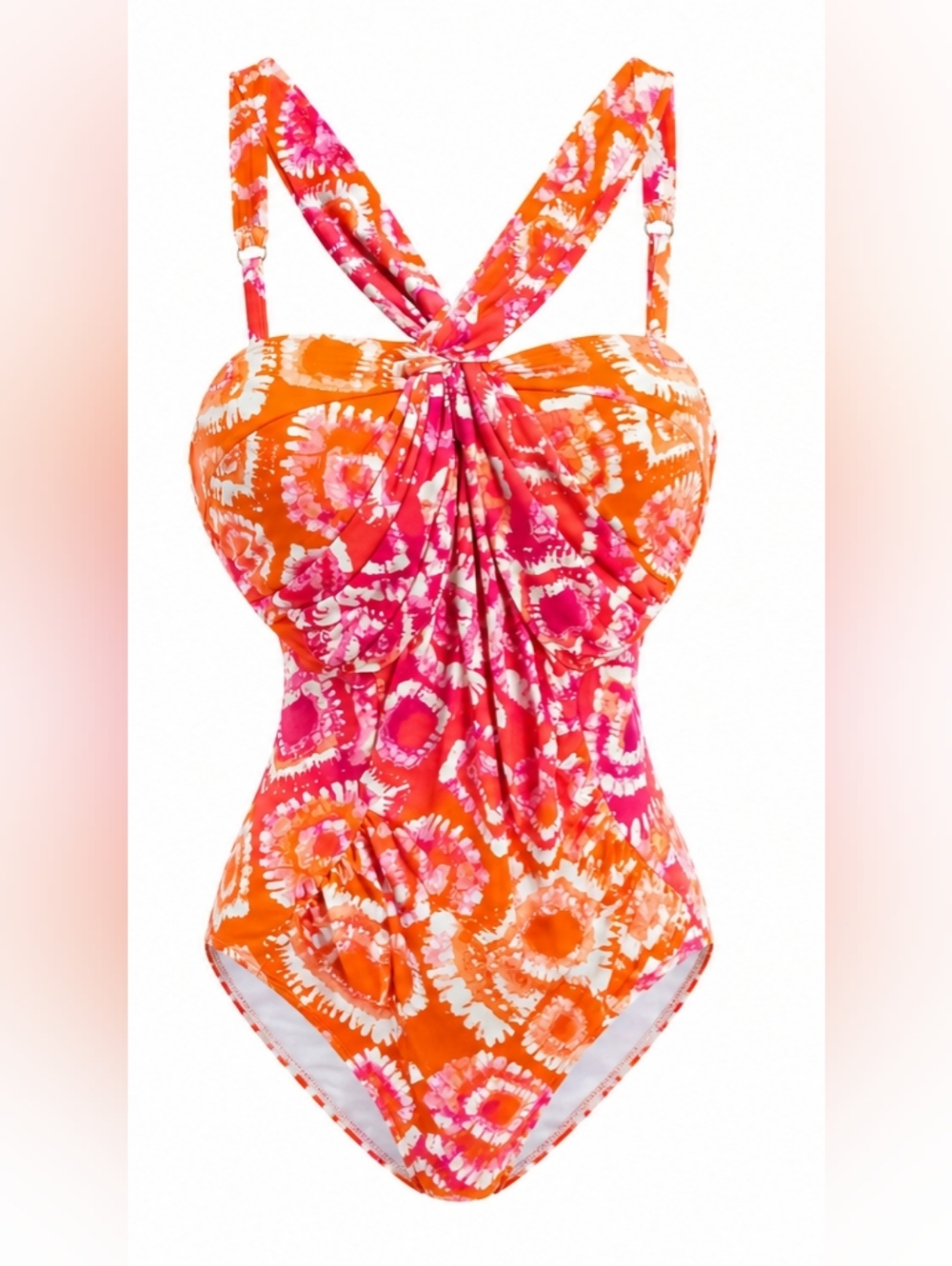 Anne Cole Orange & Pink Tie-Dye Swimsuit with Twist Front